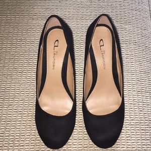 Chinese Laundry Black Suede Nima Wedge